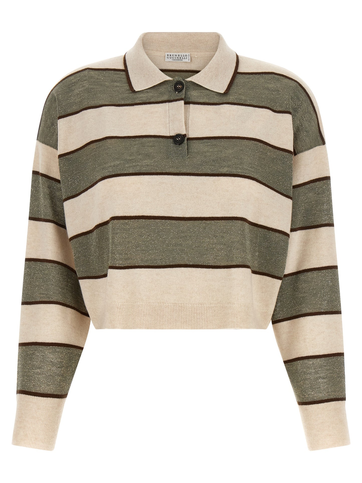 Brunello Cucinelli Mehrfarbiges Poloshirt aus reiner Schurwolle