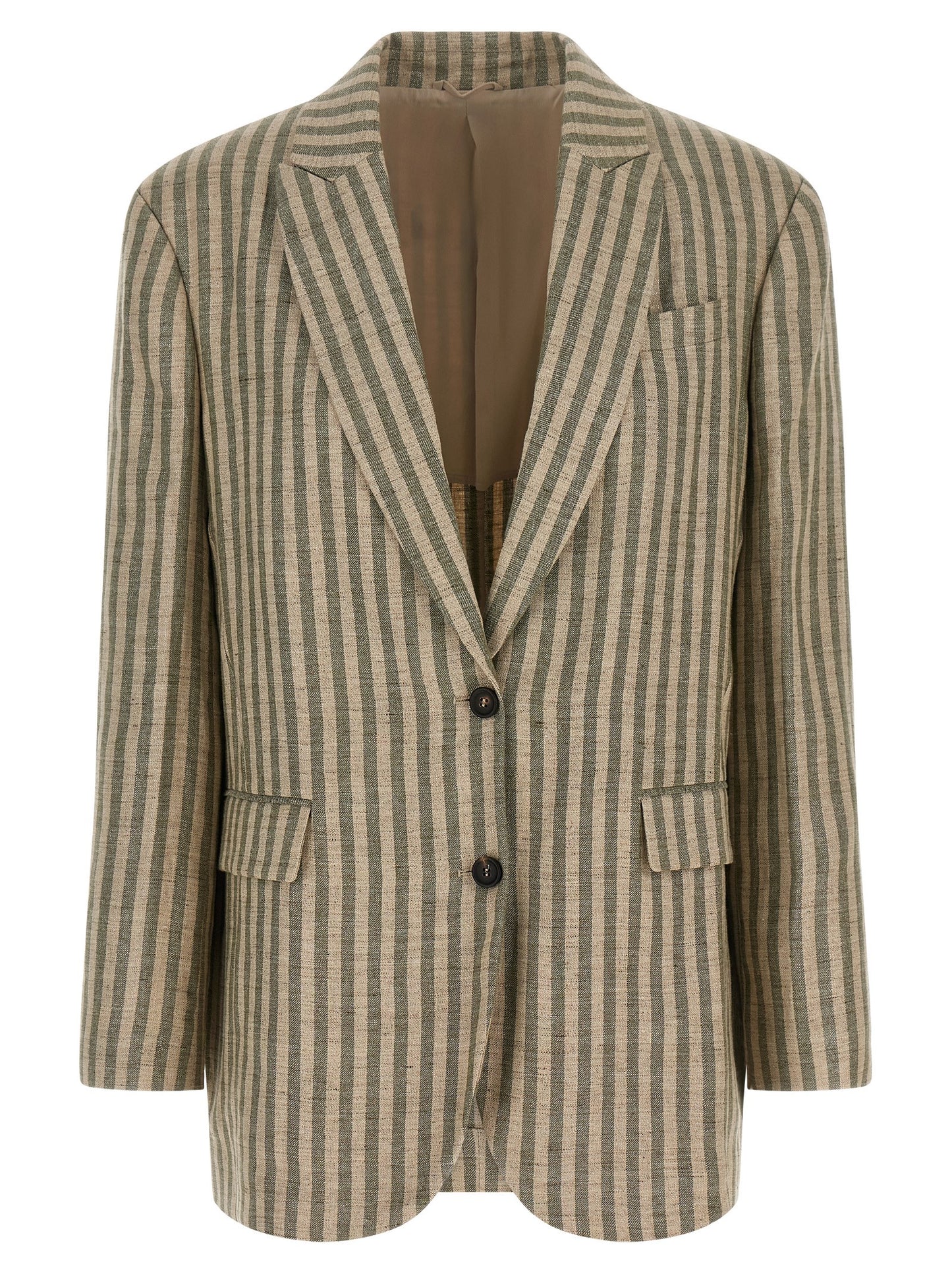 Brunello Cucinelli Zweifarbiger Leinenblazer