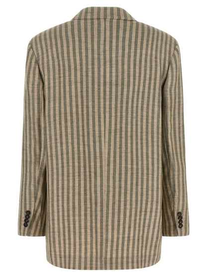 Brunello Cucinelli Zweifarbiger Leinenblazer