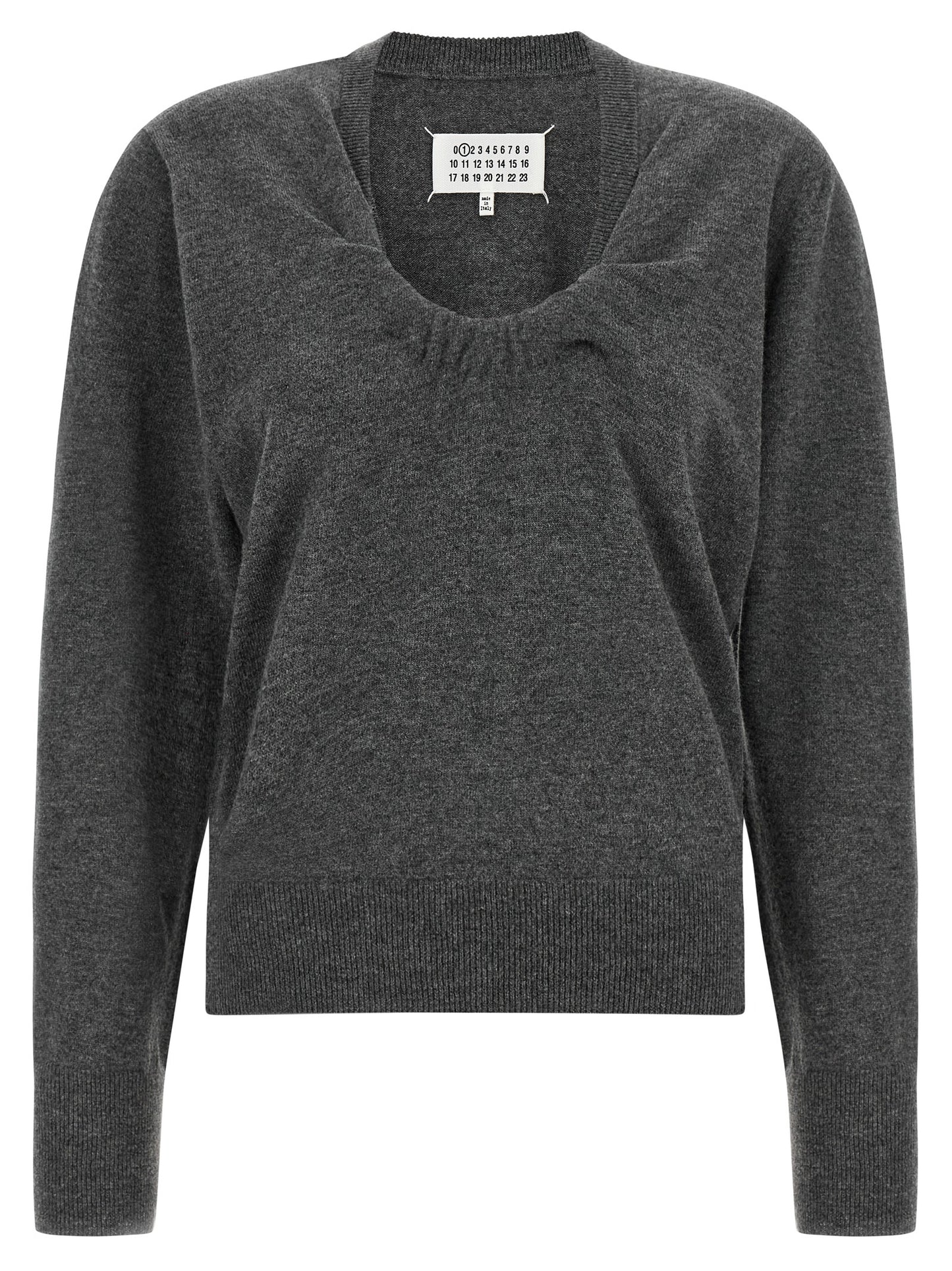 Maison Margiela Grauer Cardigan aus reiner Schurwolle
