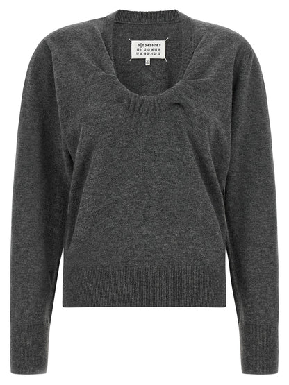 Maison Margiela Grauer Cardigan aus reiner Schurwolle