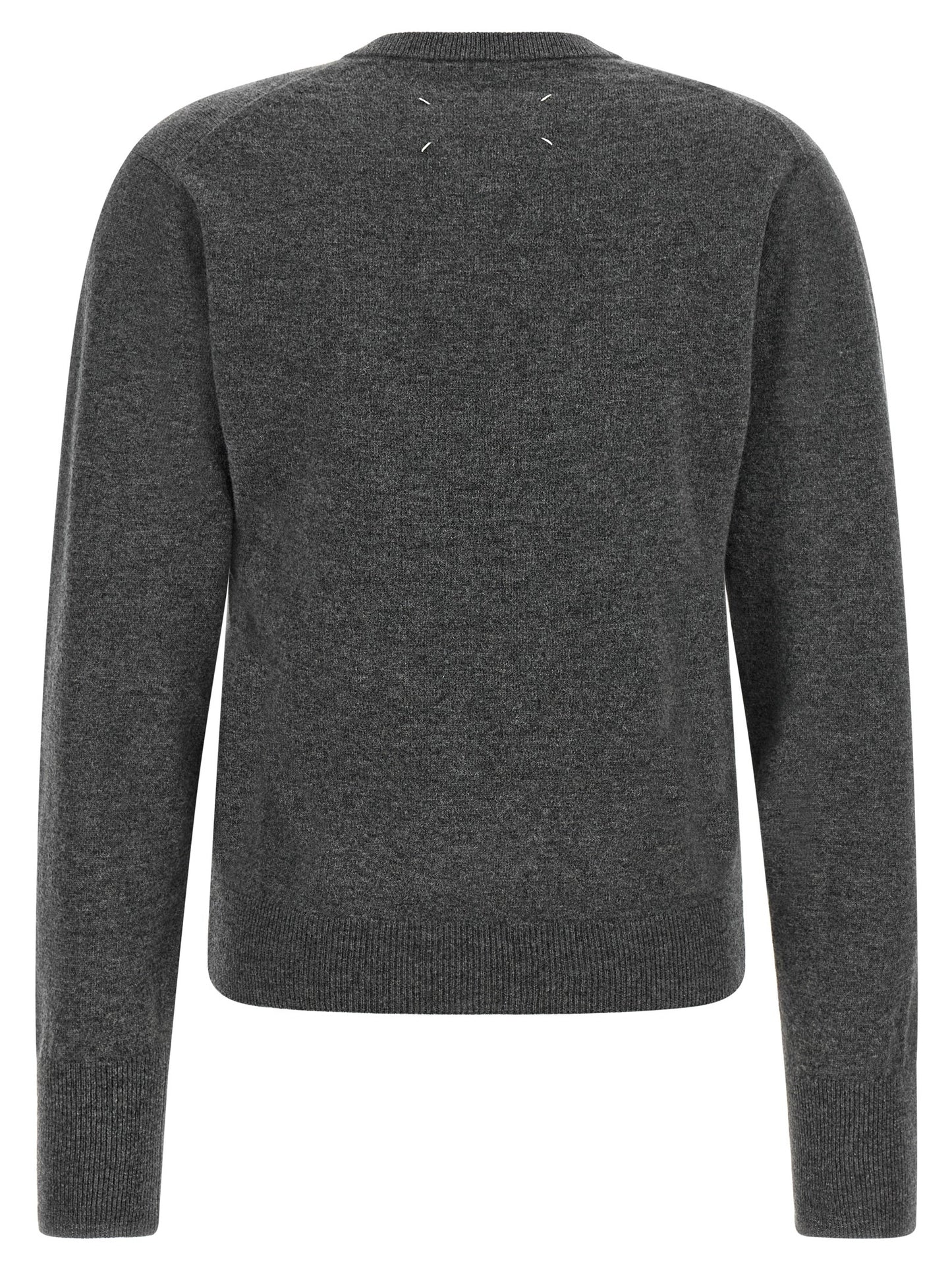 Maison Margiela Grauer Cardigan aus reiner Schurwolle