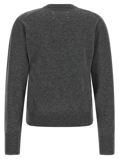 Maison Margiela Grauer Cardigan aus reiner Schurwolle
