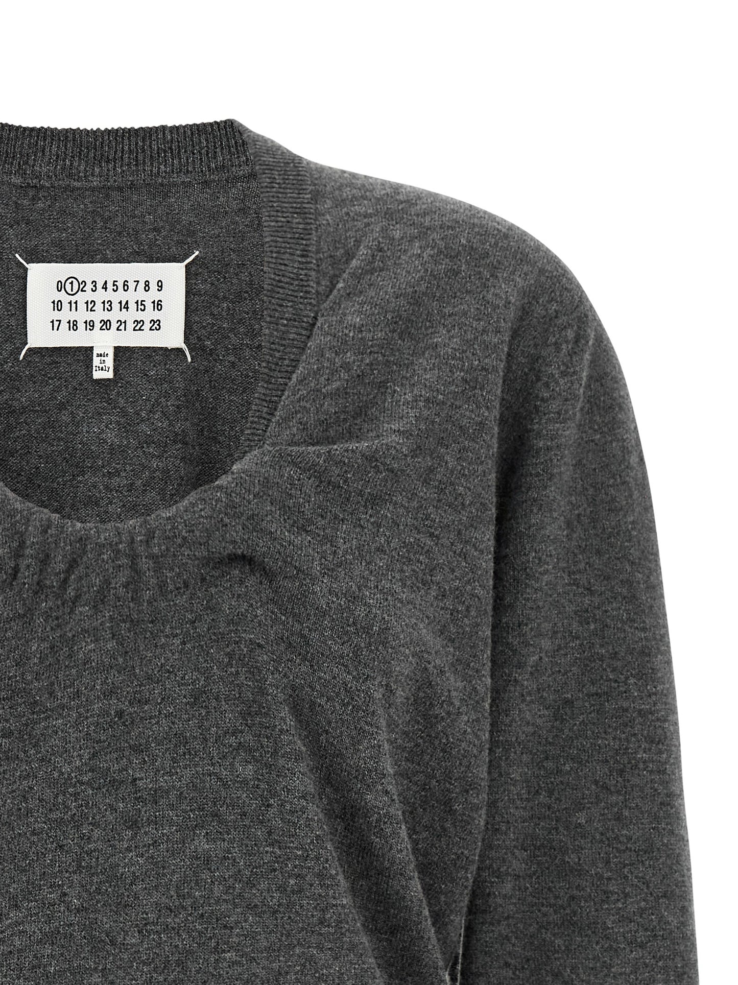 Maison Margiela Grauer Cardigan aus reiner Schurwolle