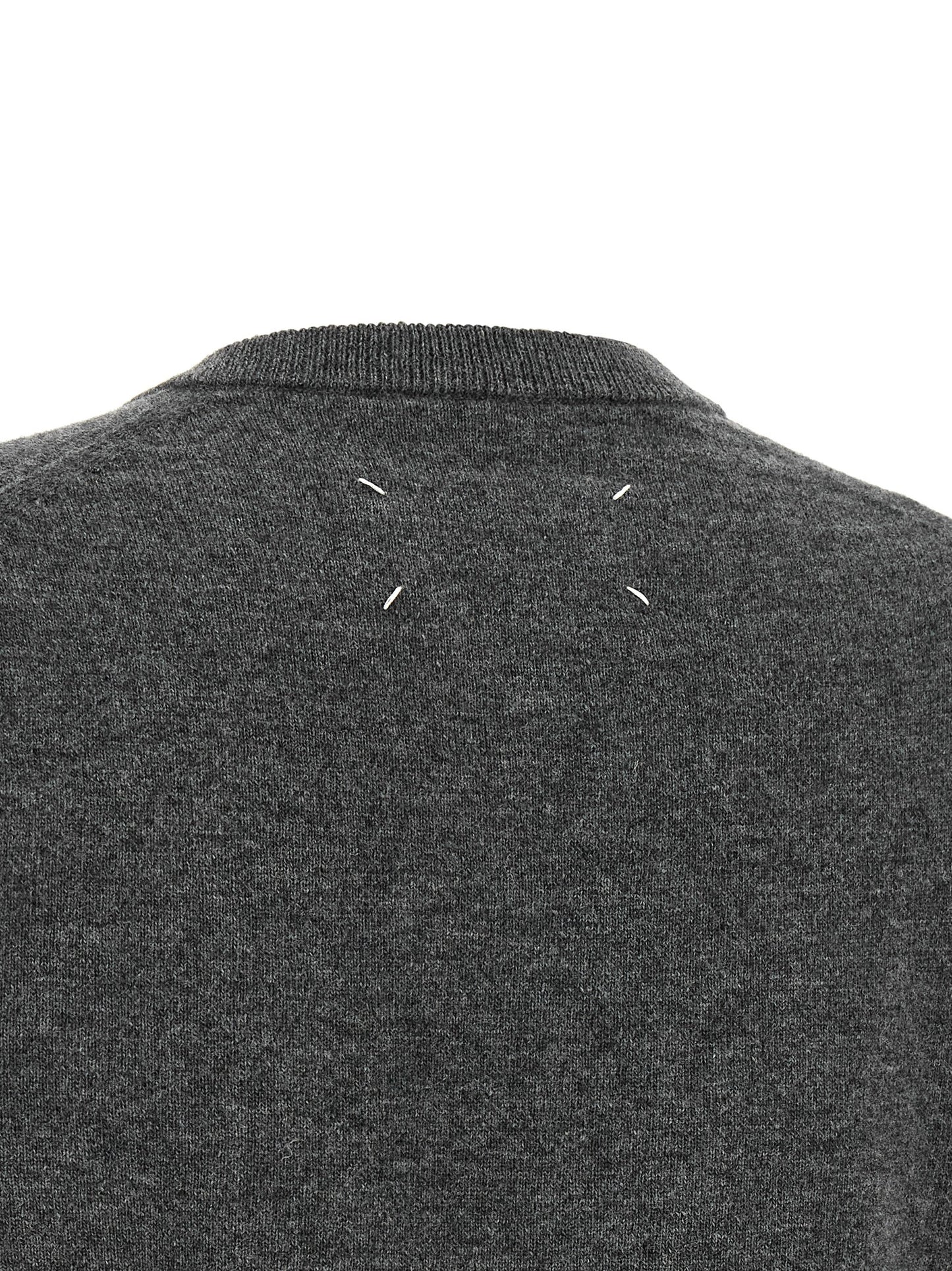 Maison Margiela Grauer Cardigan aus reiner Schurwolle