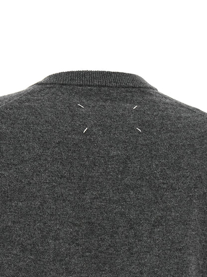 Maison Margiela Grauer Cardigan aus reiner Schurwolle