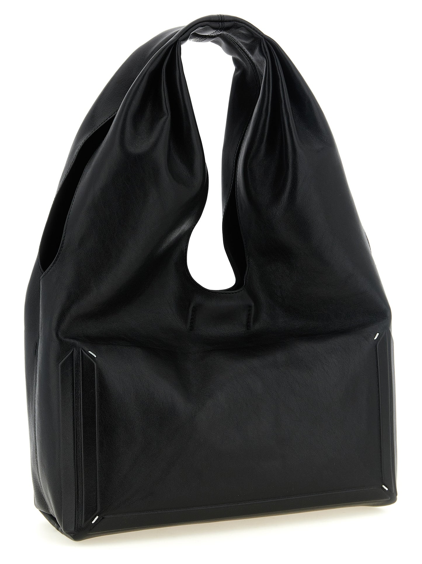 Maison Margiela Schwarze Lammleder-Schultertasche