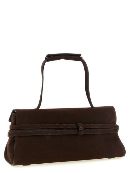 Moschino Braunes Kalbsleder Damen Crossbody Tasche