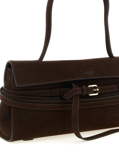 Moschino Braunes Kalbsleder Damen Crossbody Tasche