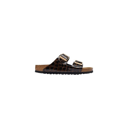 Birkenstock Schwarze flache Sandalen aus Leder