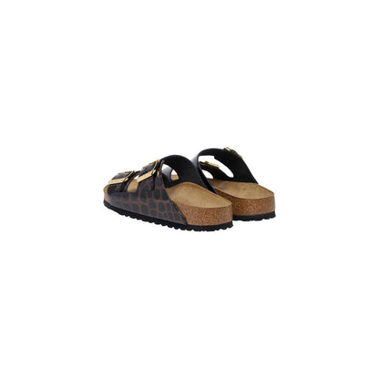 Birkenstock Schwarze flache Sandalen aus Leder