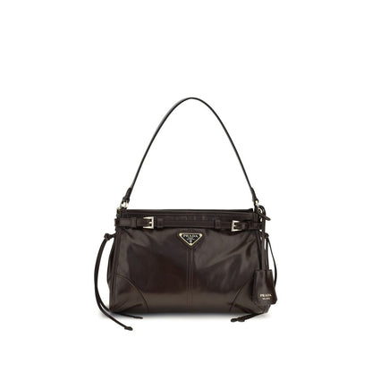 Prada Braune Kalbsleder Bos Taurus Handtasche