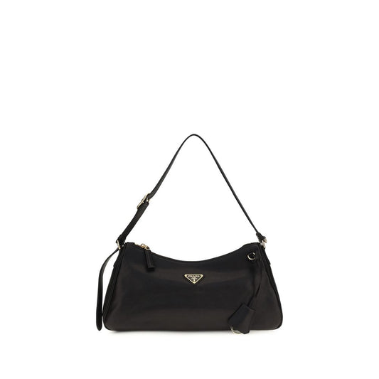 Prada Schwarze Bos Taurus Kalbsleder Schultertasche
