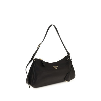 Prada Schwarze Bos Taurus Kalbsleder Schultertasche