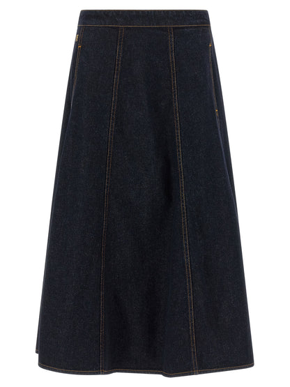 Alberta Ferretti Blaue Baumwoll-Minirock