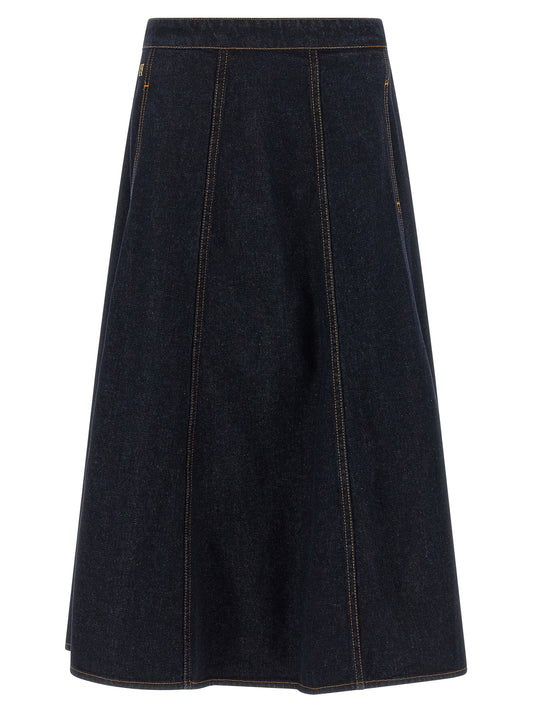 Alberta Ferretti Blaue Baumwoll-Minirock