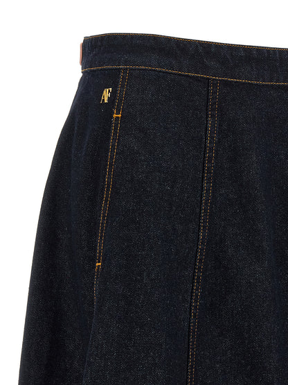 Alberta Ferretti Blaue Baumwoll-Minirock