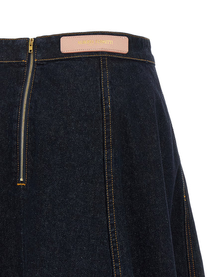 Alberta Ferretti Blaue Baumwoll-Minirock