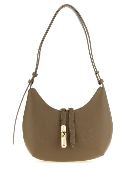 Furla Beigefarbene Kalbshaut Schultertasche