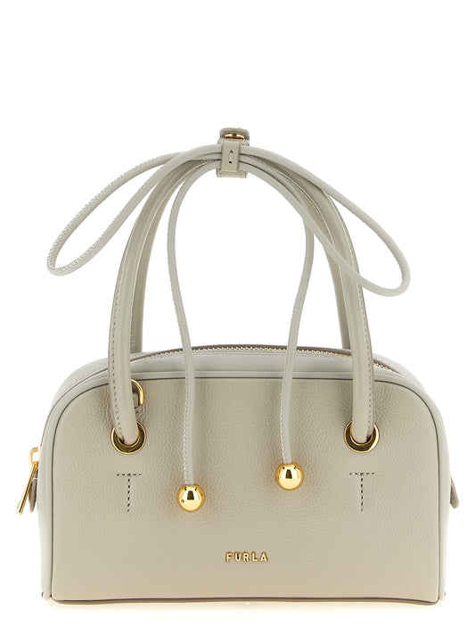 Furla Graue Kalbsleder-Handtasche