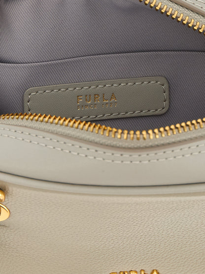 Furla Graue Kalbsleder-Handtasche