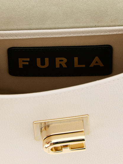 Furla Weiße Kalbsleder-Umhängetasche