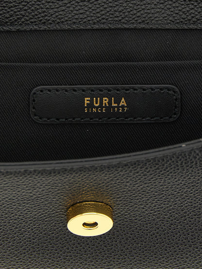 Furla Schwarze Kalbsleder-Handtasche