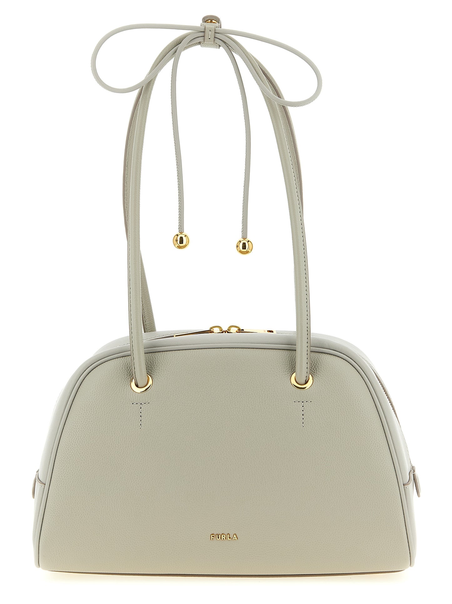 Furla Graue Kalbsleder-Handtasche