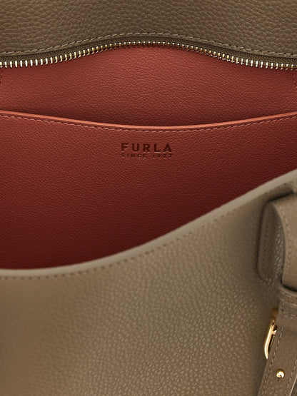 Furla Graue Kalbsleder-Tote Bag