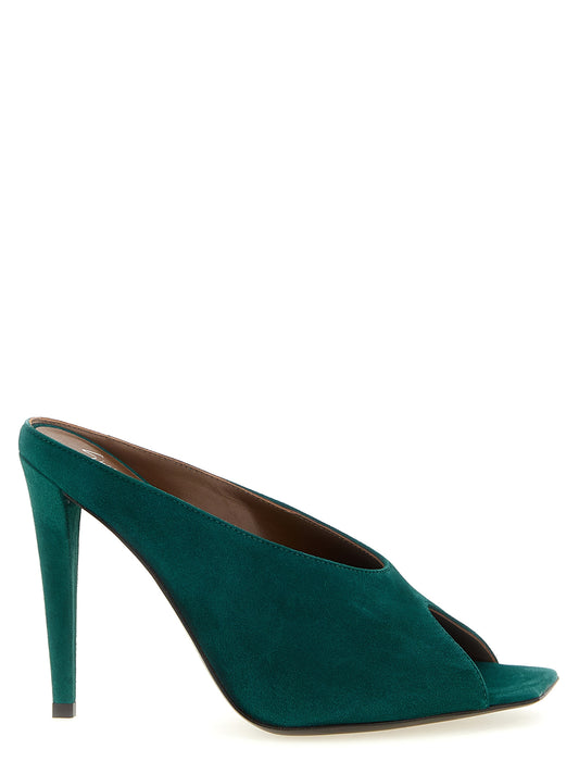 Giuseppe Zanotti Zweifarbige Wildleder-Stiletto-Sandalen