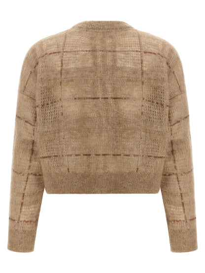 Brunello Cucinelli Beige Wollstrickjacke