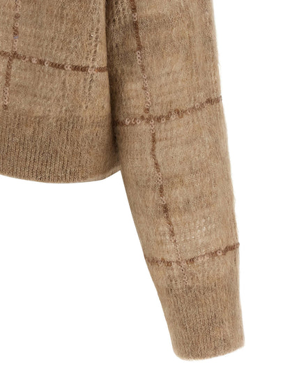 Brunello Cucinelli Beige Wollstrickjacke