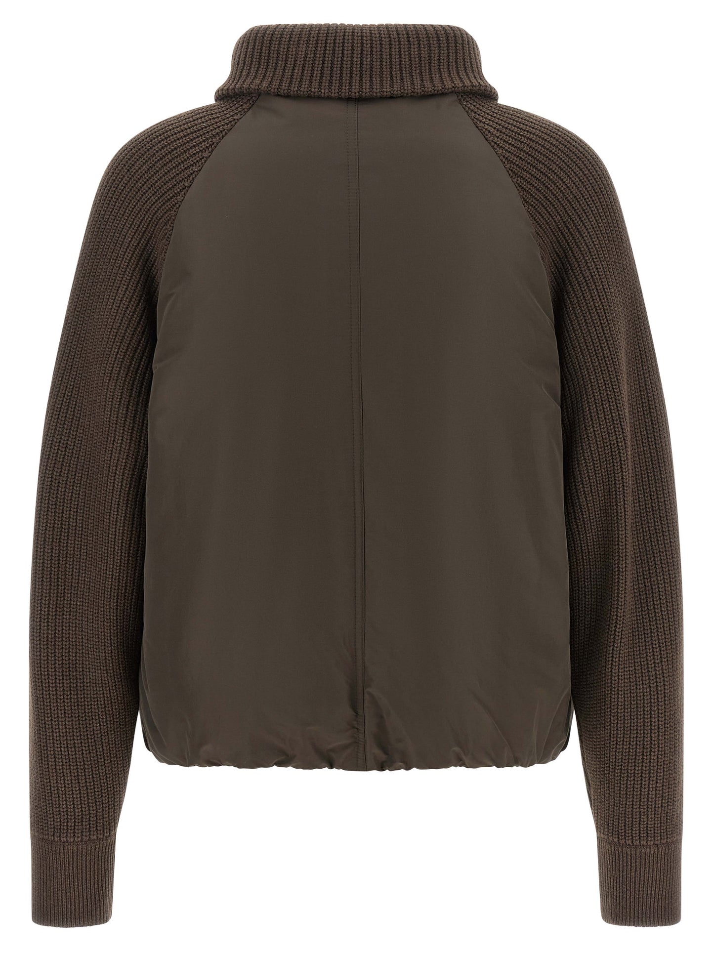Brunello Cucinelli Braune Baumwolljacke in voller Länge