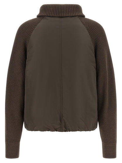 Brunello Cucinelli Braune Baumwolljacke in voller Länge