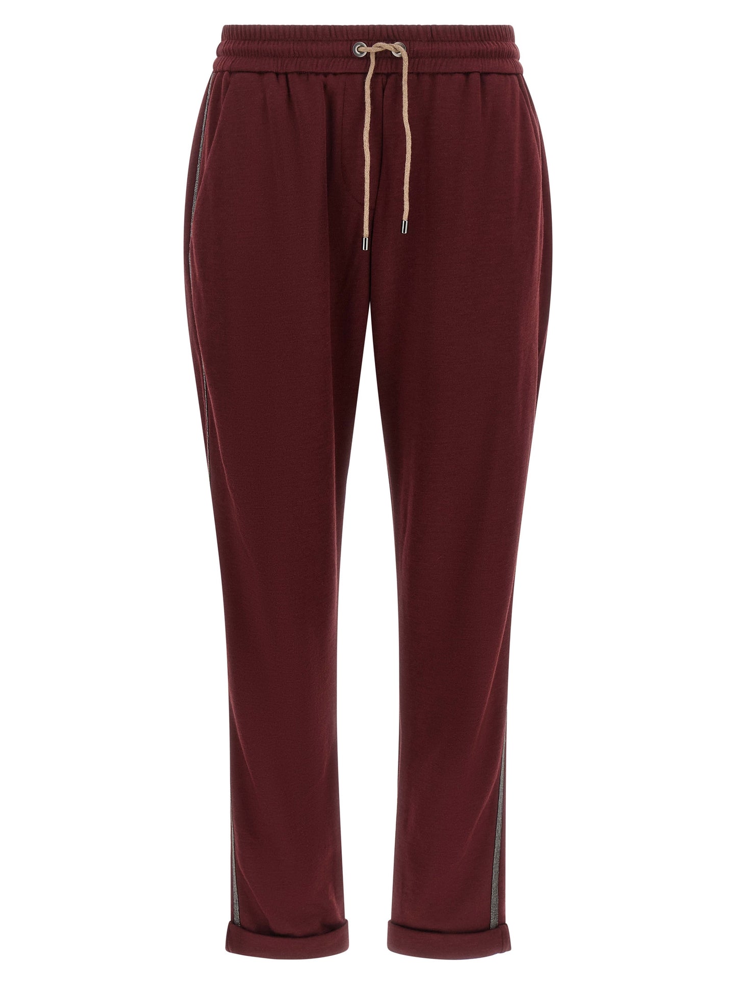 Brunello Cucinelli Bordeaux Baumwoll-Jogginghose (Trainingshose)