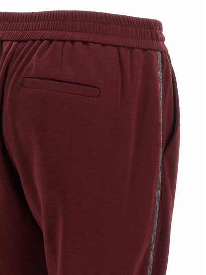 Brunello Cucinelli Bordeaux Baumwoll-Jogginghose (Trainingshose)