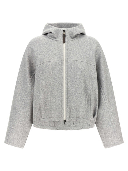 Brunello Cucinelli Grauer Baumwoll-Hoodie