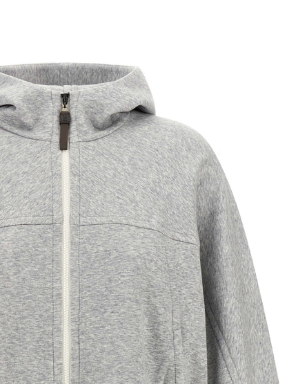 Brunello Cucinelli Grauer Baumwoll-Hoodie
