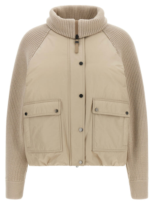Brunello Cucinelli Beige Baumwolljacke in voller Länge