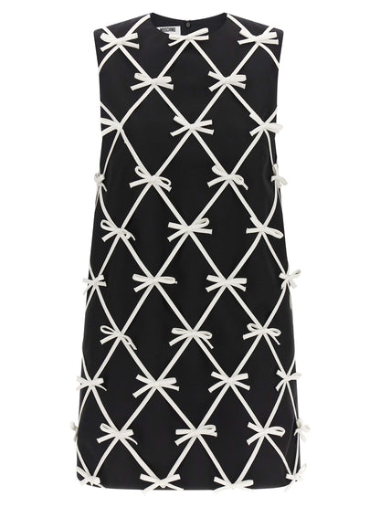 Moschino Kurzes Zweifarbenkleid aus Schurwolle