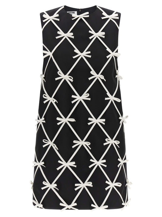 Moschino Kurzes Zweifarbenkleid aus Schurwolle