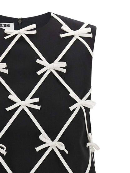 Moschino Kurzes Zweifarbenkleid aus Schurwolle