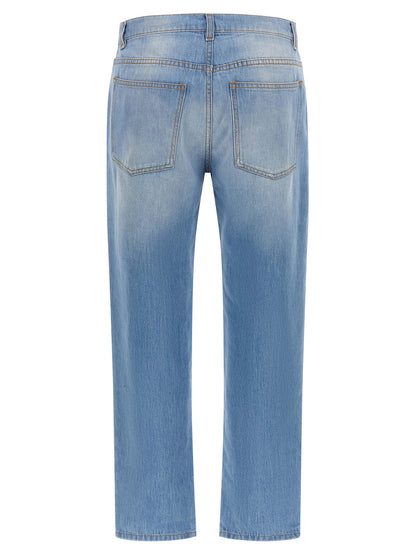 Moschino Blaue Jeans aus Baumwolle im geraden Schnitt