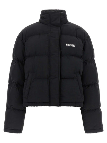 Moschino Schwarzer Bomber aus Polyamid