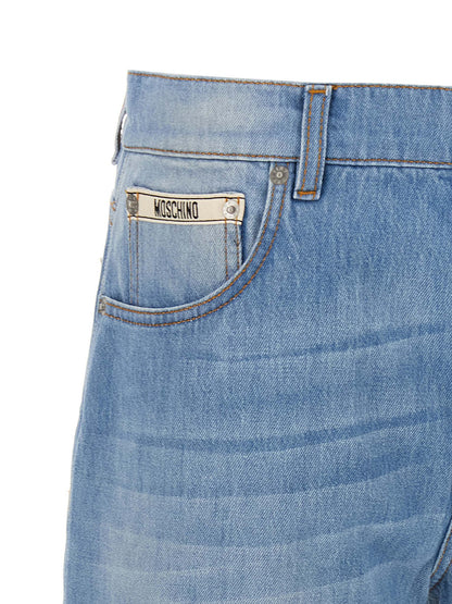 Moschino Blaue Jeans aus Baumwolle im geraden Schnitt