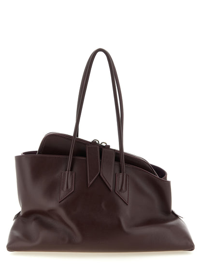 The Attico Schultertasche aus violettem Rindsleder
