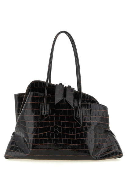 The Attico Schultertasche aus braunem Kalbsleder
