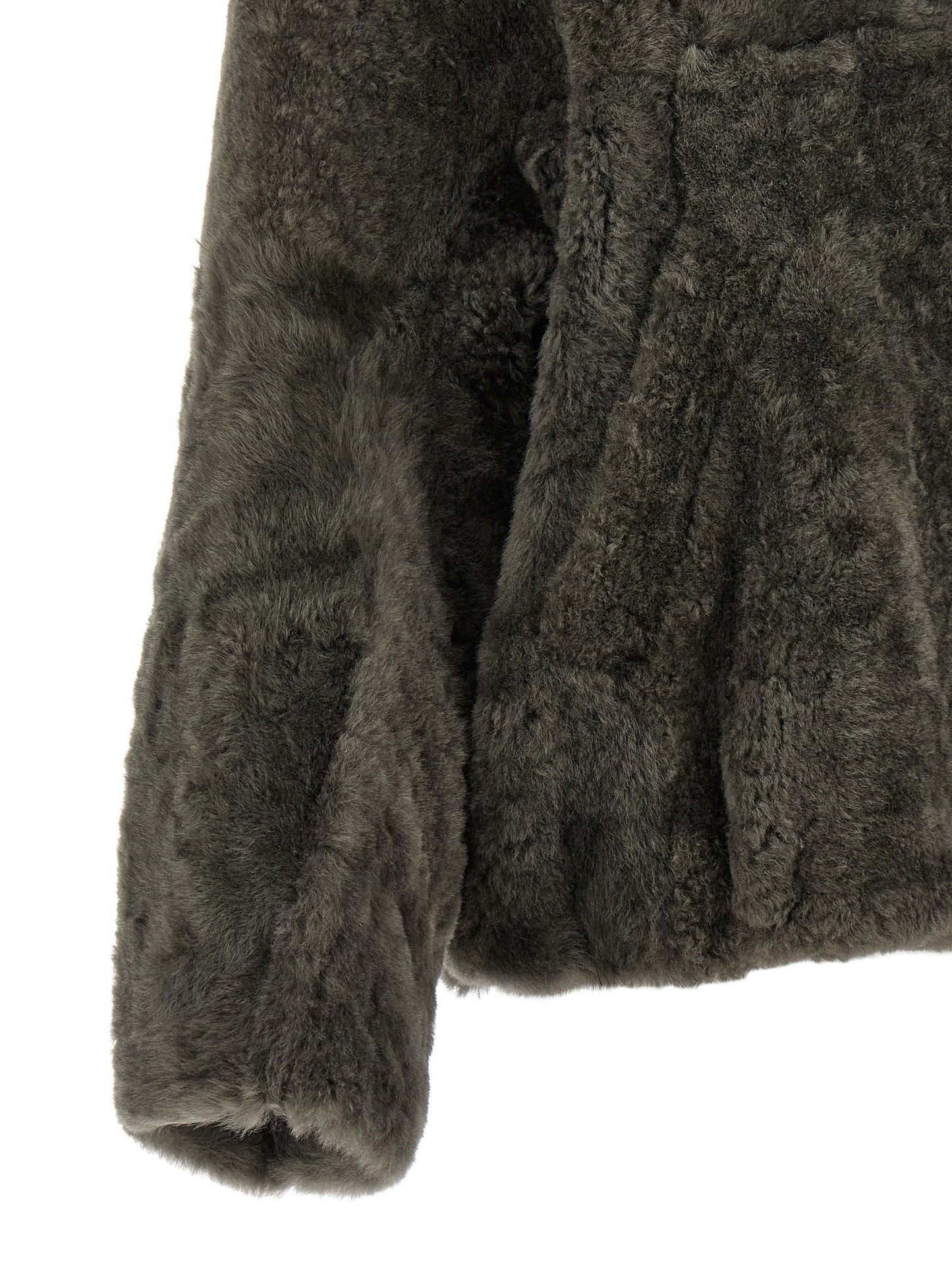 Brunello Cucinelli Graue Lammleder-Jacke in voller Länge