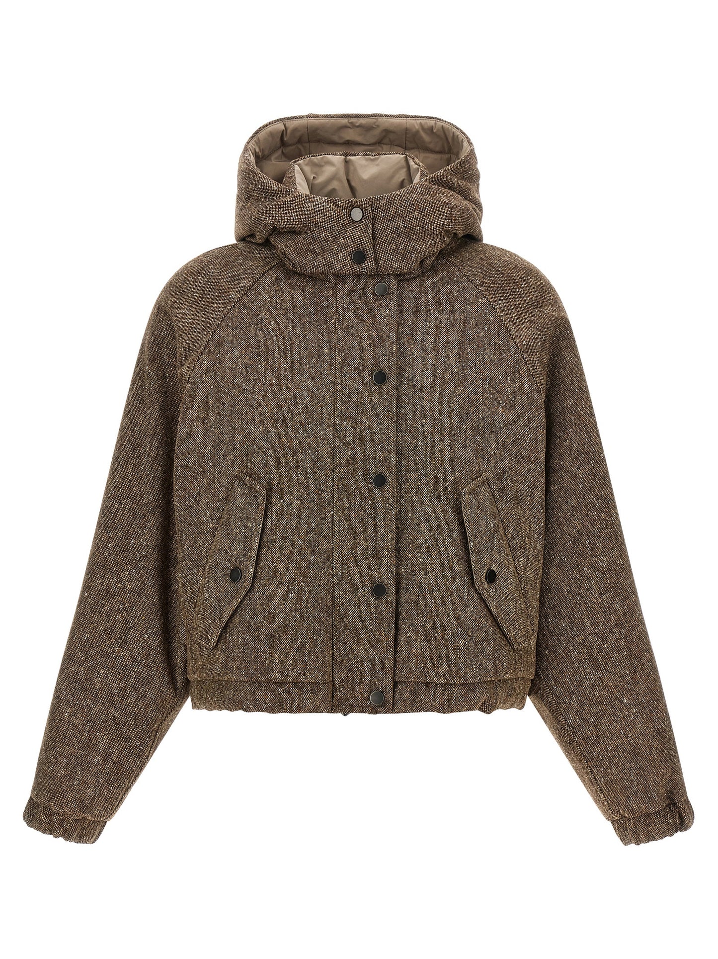 Brunello Cucinelli Brauner Mantel aus reiner Schurwolle