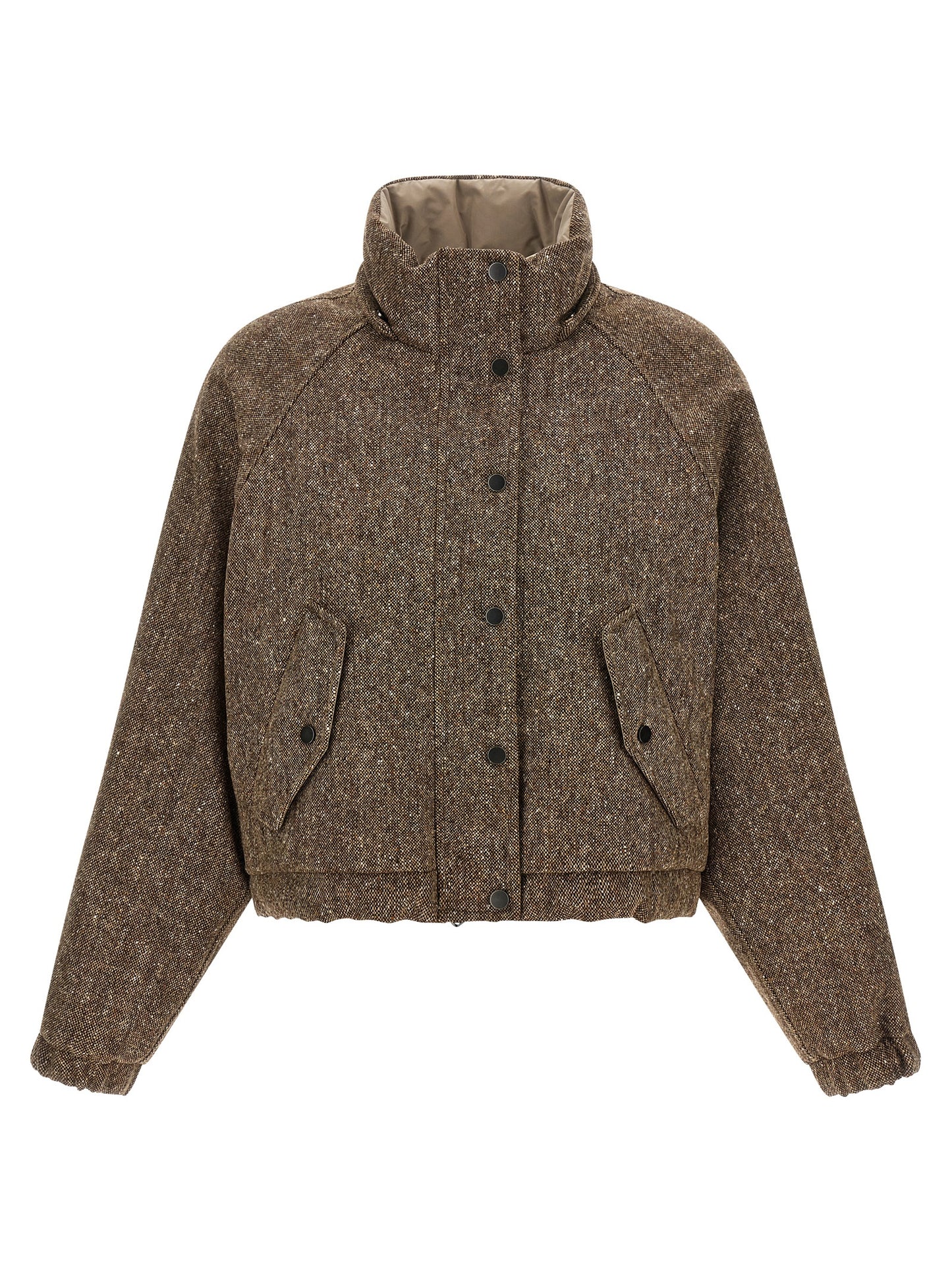 Brunello Cucinelli Brauner Mantel aus reiner Schurwolle